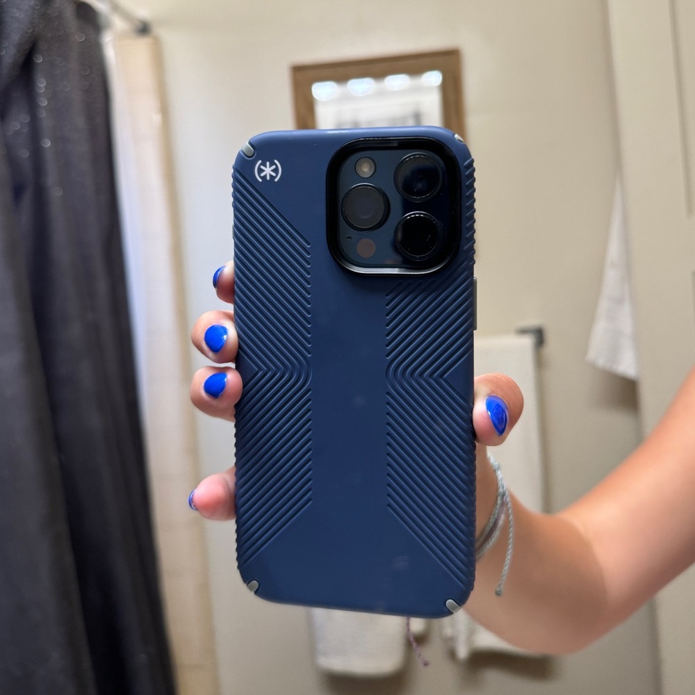 Navy blue Speck iPhone 15 pro max phone case